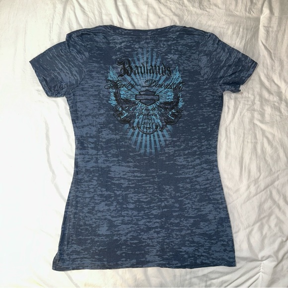 Harley Davidson | 2013 Sturgis Badlands BlackHills South Dakota Rally V Neck Tee - Picture 6 of 15